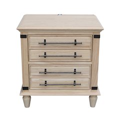2-Drawer Nightstand with USB Charging, Wide Ready to Finish Bedside Chest