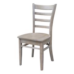 Set of Two Emily Side Chairs, Washed Gray Taupe