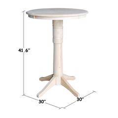 30" Round Top Pedestal Table - 41.9"H