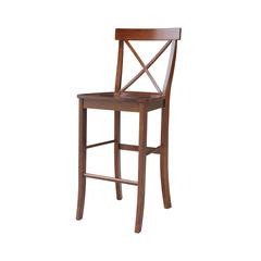 X-Back Bar height Stool - 30" Seat Height, Espresso