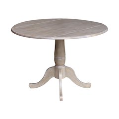 42" Round Dual Drop Leaf Pedestal Table - 29.5"H