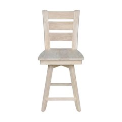 Unfinished Counter Height Stool with Swivel and Auto Return for Kitchen Bar
