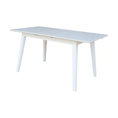 60" Butterfly Extension Dining Table, Classic White Farmhouse Kitchen Table