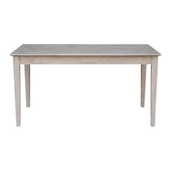 Large Washed Gray Taupe Writing Desk with Drawer, Spacious Workspace and Surface