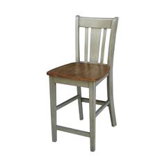 San Remo Counterheight Stool - 24" Seat Height, Hickory/Stone