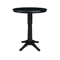 Black 36-Inch Round Pedestal Table with Sturdy Design and Elegant Finish
