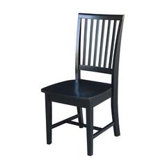 Set of Two Mission Side Chairs, Black