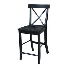 X-Back Counter height Stool - 24" Seat Height, Black