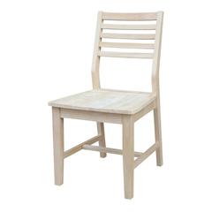 Set of Two Aspen Slat Chairs, Unfinished
