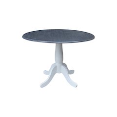 42" Round Dual Drop Leaf Pedestal Dining Table, 29.5" High