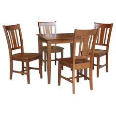 30" x 30" Dining Table with 4 San Remo Splatback Chairs - 5 Piece Dining Set