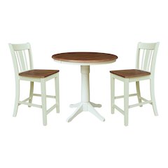 36" Round Extension Table with 2 Counter Height Stools