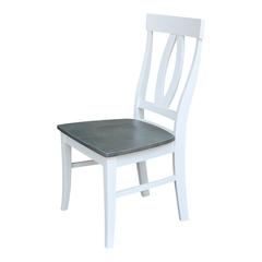 Set of Two Cosmo Verona Chairs, White/Heather gray