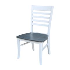Set of Two Cosmo Roma Chairs, White/Heather gray