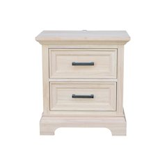 2-Drawer Nightstand with USB Charging Port, Ready to Finish Bedside Table