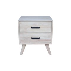 2-Drawer Nightstand, Wide-Body Unfinished Ready to Finish Bedside Table