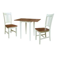 Small Dual Drop Leaf Table With 2 San Remo Chairs - 3 Piece Dining Set