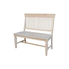Vista Slat Back Solid Wood Bench - Unfinished