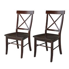 Solid Wood X-Back Dining Chair, Farmhouse Kitchen Chair for Dining Room