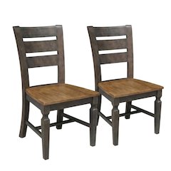 Solid Wood Ladderback Farmhouse Dining Chairs for Dining Room, Set of 2