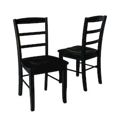 Solid Wood Ladderback Dining Chairs for Kitchen and Dining Room, Set of 2