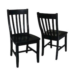 Solid Wood Armless Dining Chairs, Stackable Hardwood Kitchen Seating Set