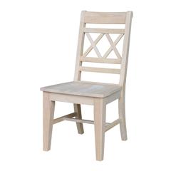 Canyon Collection Set of Two Double X- Back Chairs, Unfinished