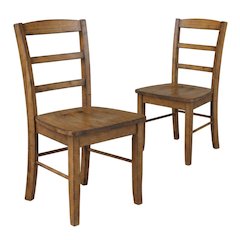 Hardwood Ladderback Dining Chairs, Wooden Kitchen and Dining Room Chairs