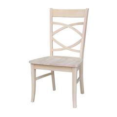Set of Two Milano Chairs with Wood Seats, Unfinished