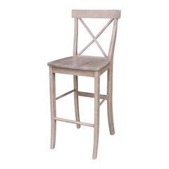 X-Back Bar height Stool - 30" Seat Height, Washed Gray Taupe