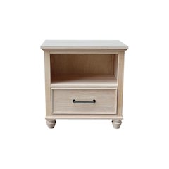 Solid Wood 1-Drawer Nightstand, Ready to Finish Hardwood Bedside Table