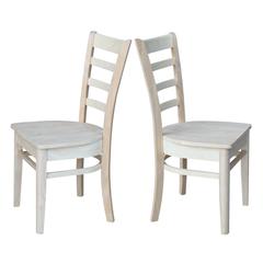Set of Two Emily Side Chairs, Unfinished
