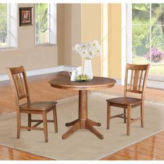 36" Round Top Pedestal Table with 2 San Remo Chairs - 3 Piece Set