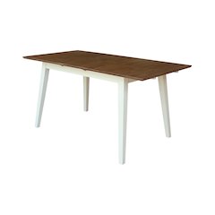 60" Butterfly Extension Dining Table, Coastal Farmhouse Dining Table