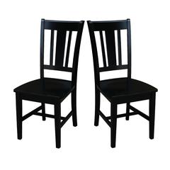 Set of Two San Remo Splatback Chairs, Black