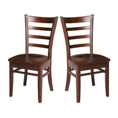 Set of Two Emily Side Chairs, Espresso