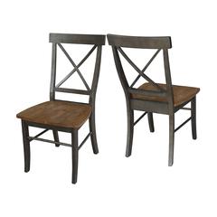 X-Back Chair With Solid Wood Seat  - Set of 2 Chairs