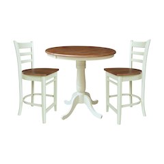 36" Round Extension Dining Table with 2 Stools