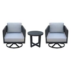 Outdoor 3 Piece Woven Abaca Rope Patio Furniture Set