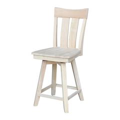 Ava Counter height Stool - With Swivel And Auto Return - 24" Seat Height, Unfinished