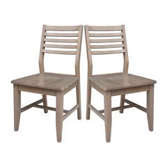 Set of Two Solid Wood Soma Dining Chairs in Flax