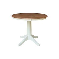 36" Round Top Pedestal Dining Table with 4 X-Back Chairs