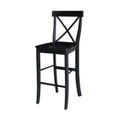 X-Back Bar height Stool - 30" Seat Height, Black
