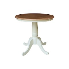 30" Round Top Pedestal Dining Table, 28.9" High