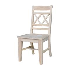 Canyon Collection Set of Two Double X- Back Chairs, Unfinished