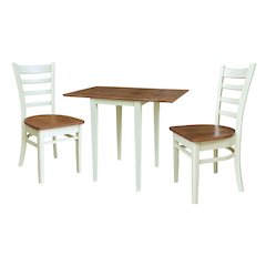 Small Dual Drop Leaf Table with Two Chairs - 3 Piece Set