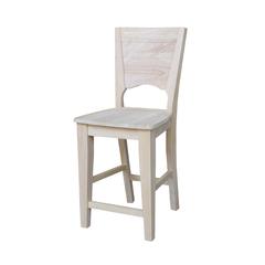 Canyon Collection Solid Back Counter height Stool - 24" Seat Height, Unfinished