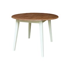 Solid Wood 42" Round Dual Drop Leaf Dining Table