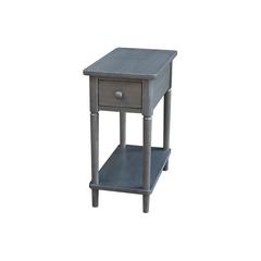 Solid Wood Narrow Side Table in Antique Washed Heather Gray