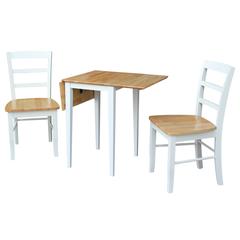 Small Dual Drop Leaf Table With 2 Madrid Ladderback Chairs